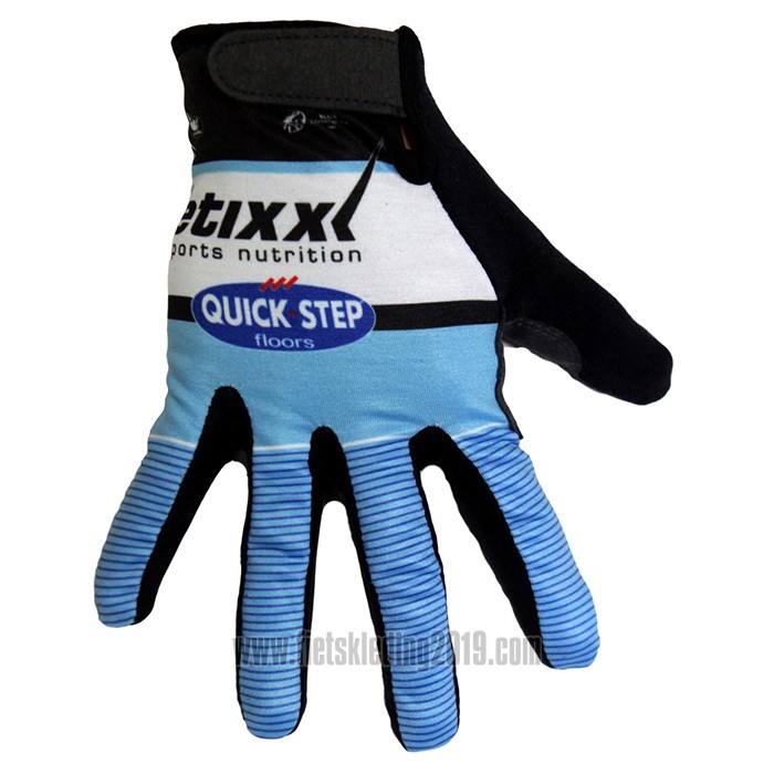 2020 Etixx Quick Step Handschoenen Met Lange Vingers Blauw Zwart Wit
